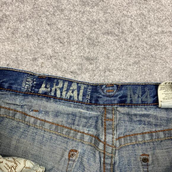 Ariat jeans men's 40x33 Boot cut faded whiskered Cowboy rodeo country‎ cotton - Picture 7 of 16